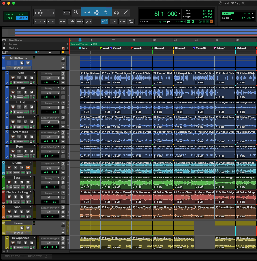DAW screenshot placeholder - Pro Tools arrangement view