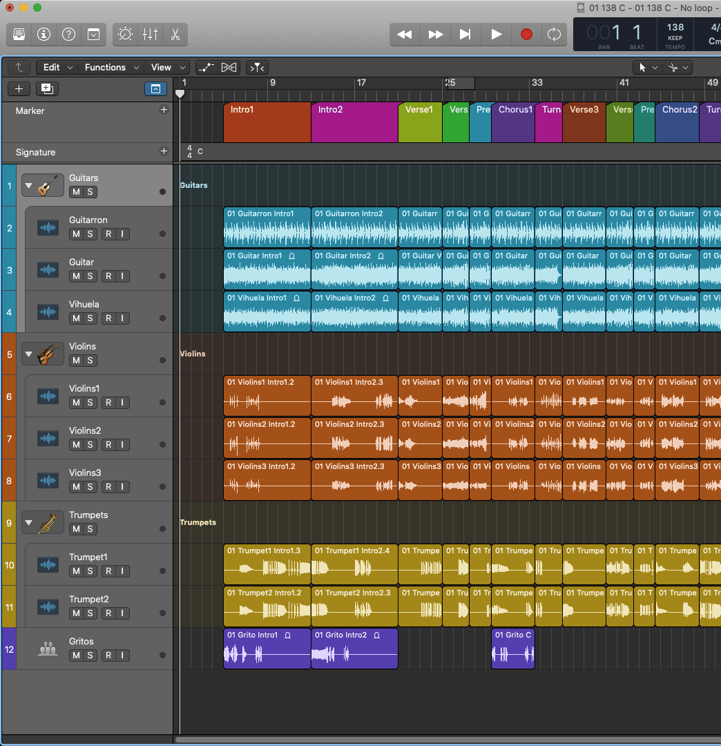 DAW screenshot placeholder - Logic Pro arrangement view
